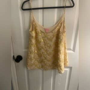 Lilly Pulitzer Gold Sequin Beige Cream Camisole